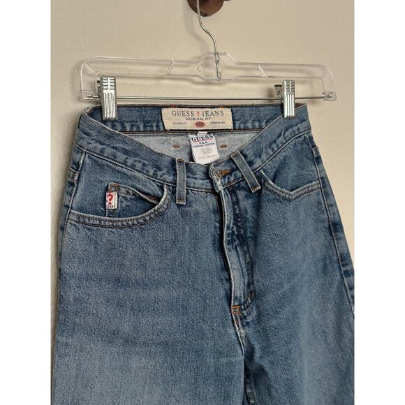 Guess Sz 27 050 Vintage Y2K 90s High Rise Straight Leg Medium Wash Denim Jeans - Picture 3 of 10